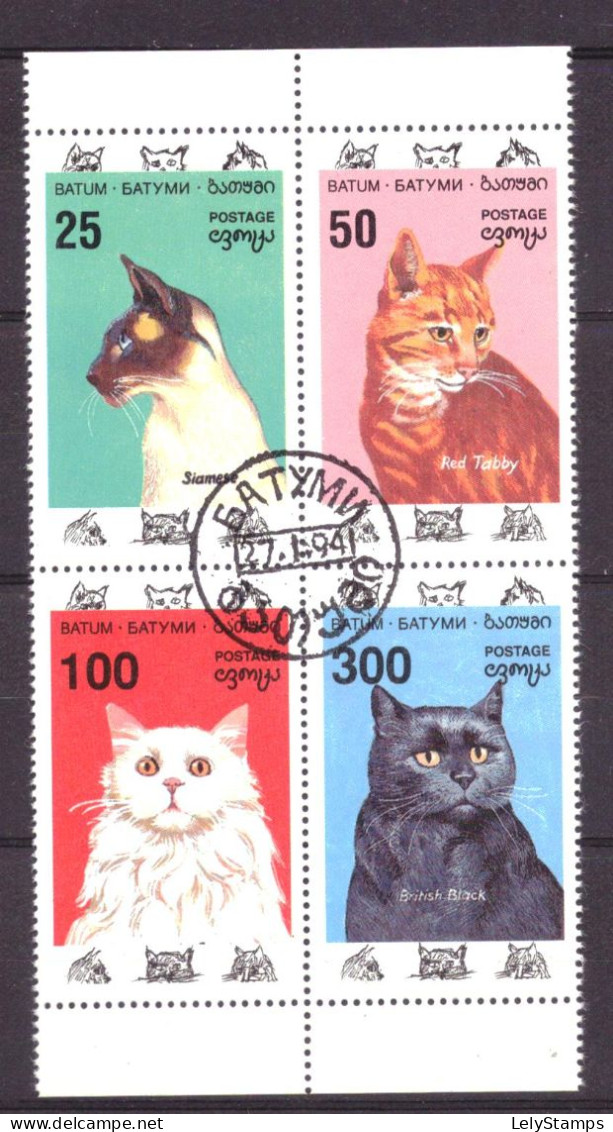 Batum Local Post Vignette Nature Animals Cats Used - Georgië