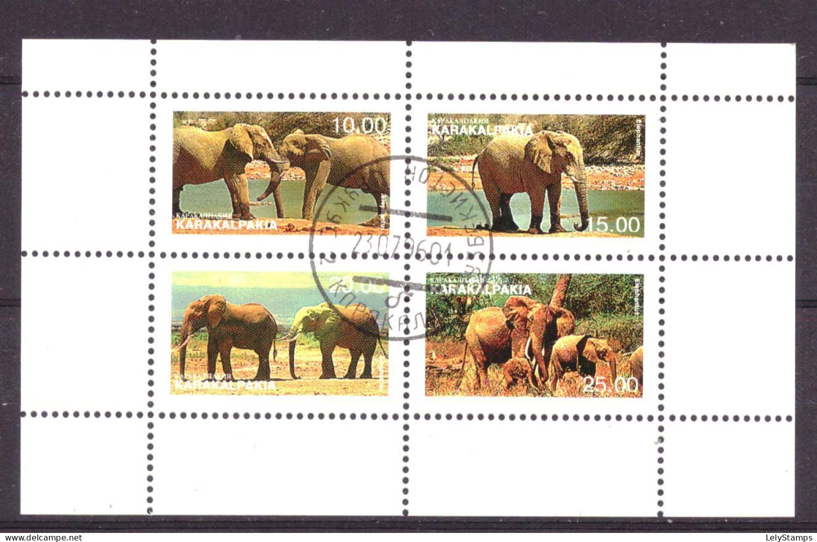 Karakalpakia Local Post Vignette Nature Animals Elephant Used - Sibirien Und Fernost