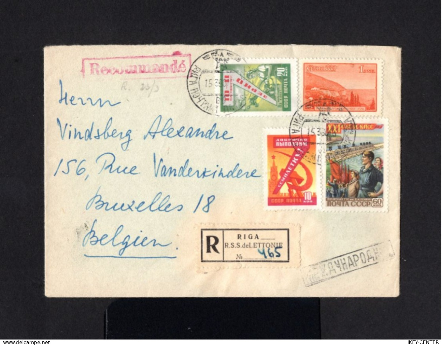 K140-RUSSIA-REGISTERED COVER RIGA To BRUSSELS (belgium).1960.RUSSLAND.SOBRE Certificado.ENVELOPPE Recommandé - Lettres & Documents