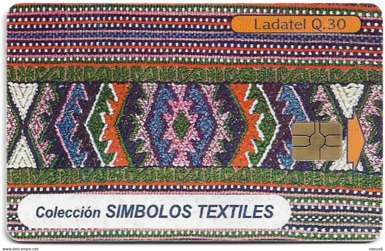 Guatemala - Telgua Ladatel - Simbolos Textiles Pattern 5/5, Gem5 Red, 2003, 30Q, Used - Guatemala