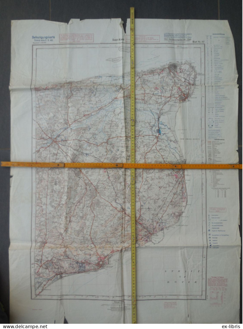 EAST-KENT - Befestigungskarte 01-09-1940 - Doelen - Targets - Documents