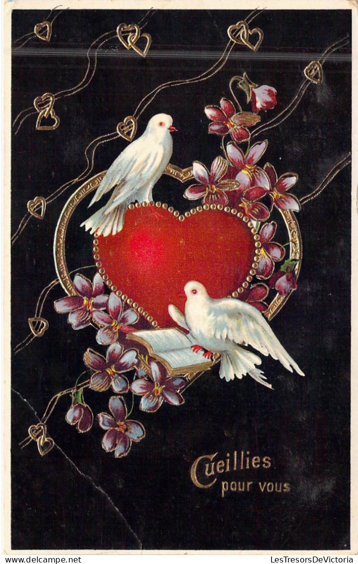 FANTAISIE - Fleurs - Oiseaux - Cœur - Cueillies Pour Vous - Carte Postale Ancienne - Autres & Non Classés