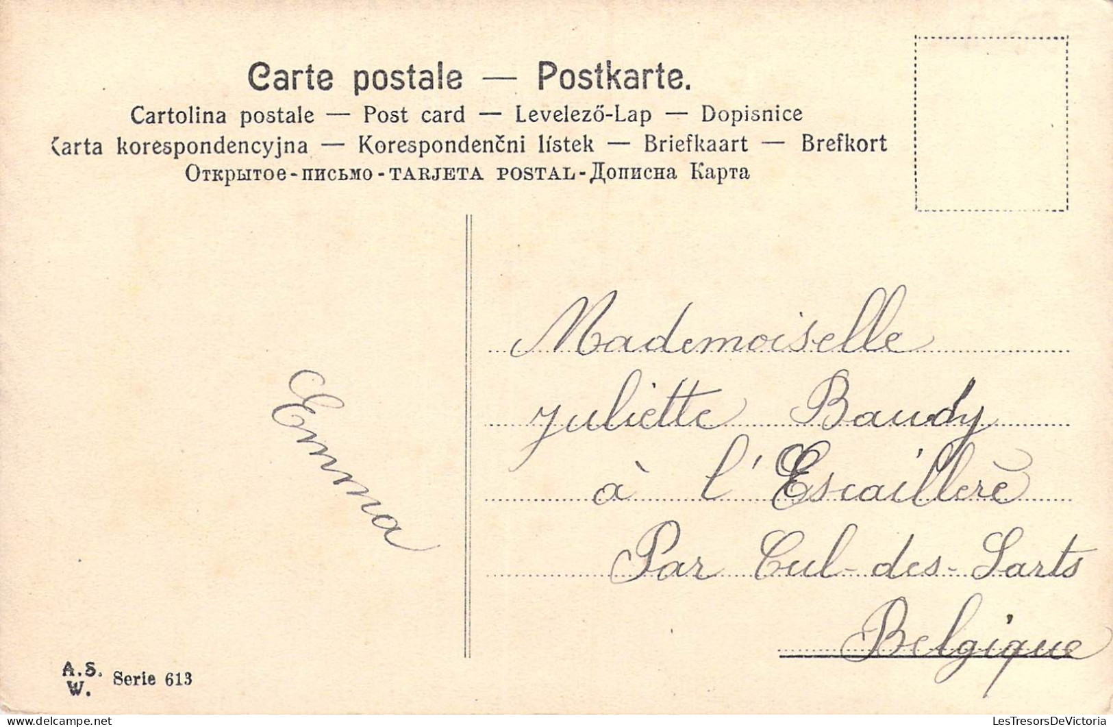 FANTAISIE - Alphabet - Lettre J - Fleurs - Nœud Papillon - Carte Postale Ancienne - Ricamate