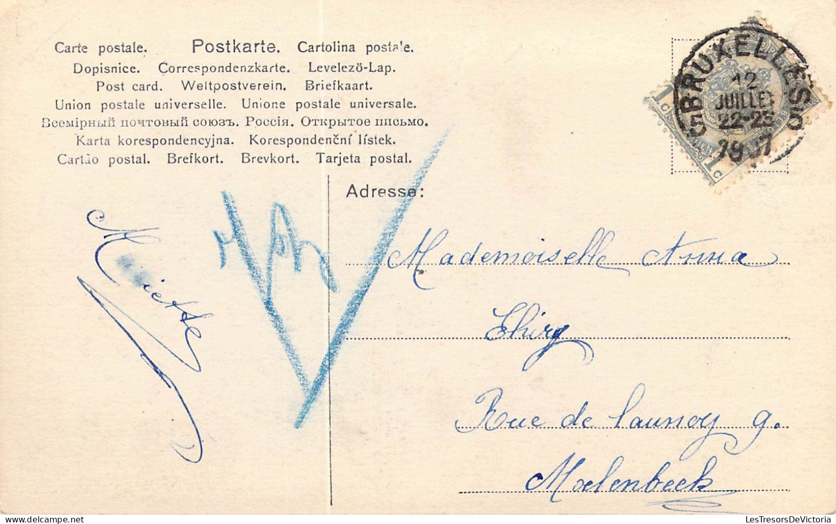 FANTAISIE - Alphabet - Lettre N - Femme - Enfants - Carte Postale Ancienne - Borduurwerk