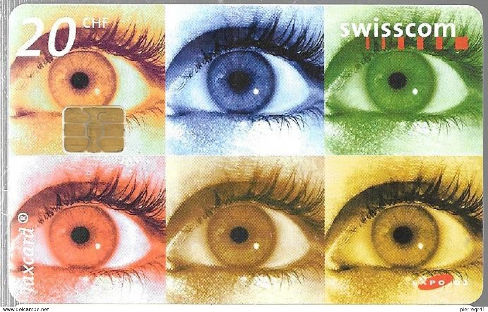 CARTE-PUCE-SUISSE-20CHF-OEIL-TBE - Adler & Greifvögel