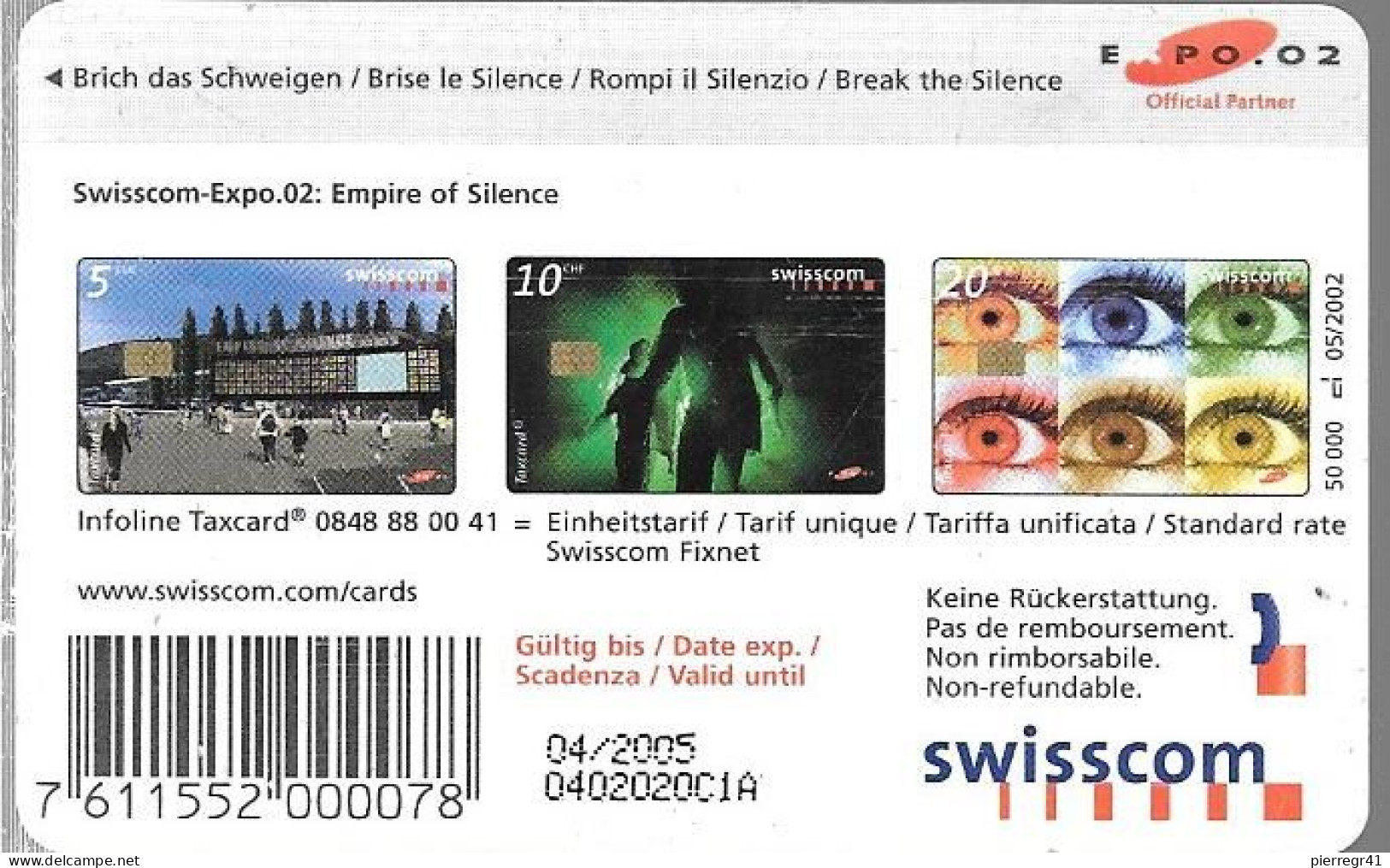 CARTE-PUCE-SUISSE-20CHF-OEIL-TBE - Eagles & Birds Of Prey