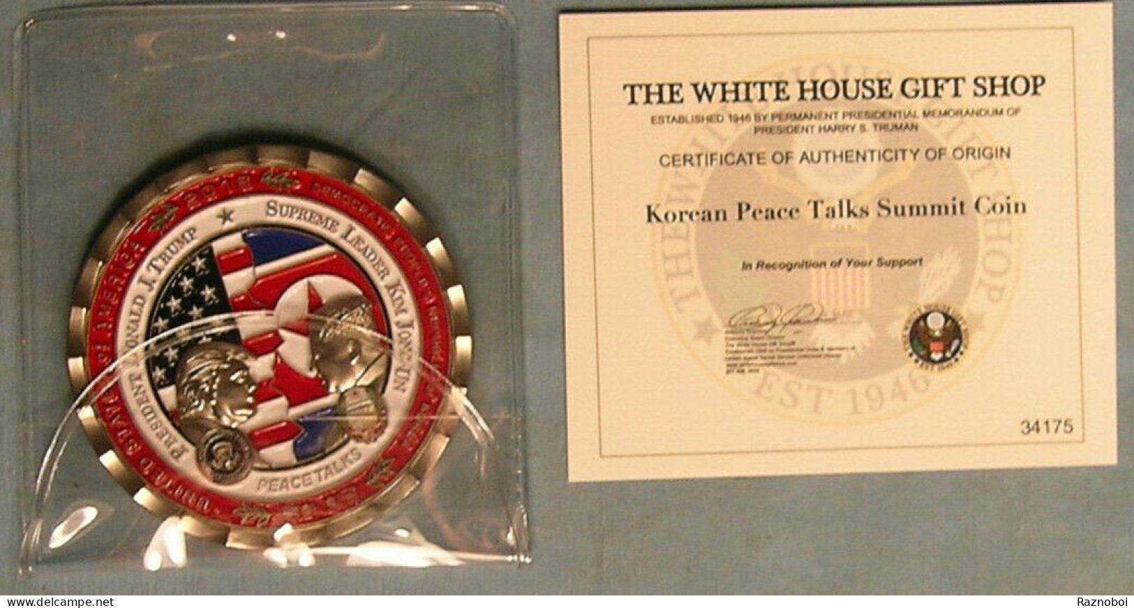 Donald Trump Peace Talks Summit Medal Coin WHITE HOUSE ISSUE. - Other - America