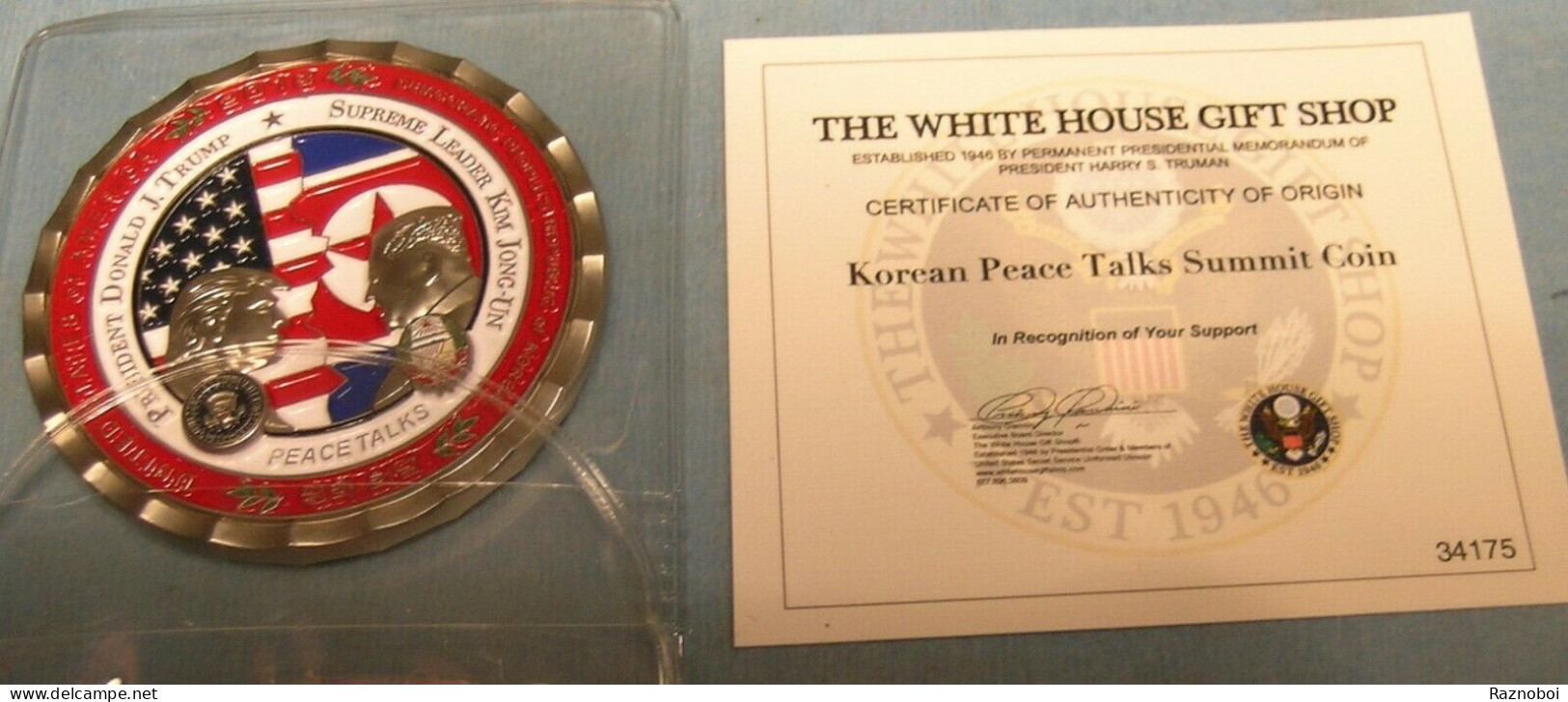 Donald Trump Peace Talks Summit Medal Coin WHITE HOUSE ISSUE. - Other - America