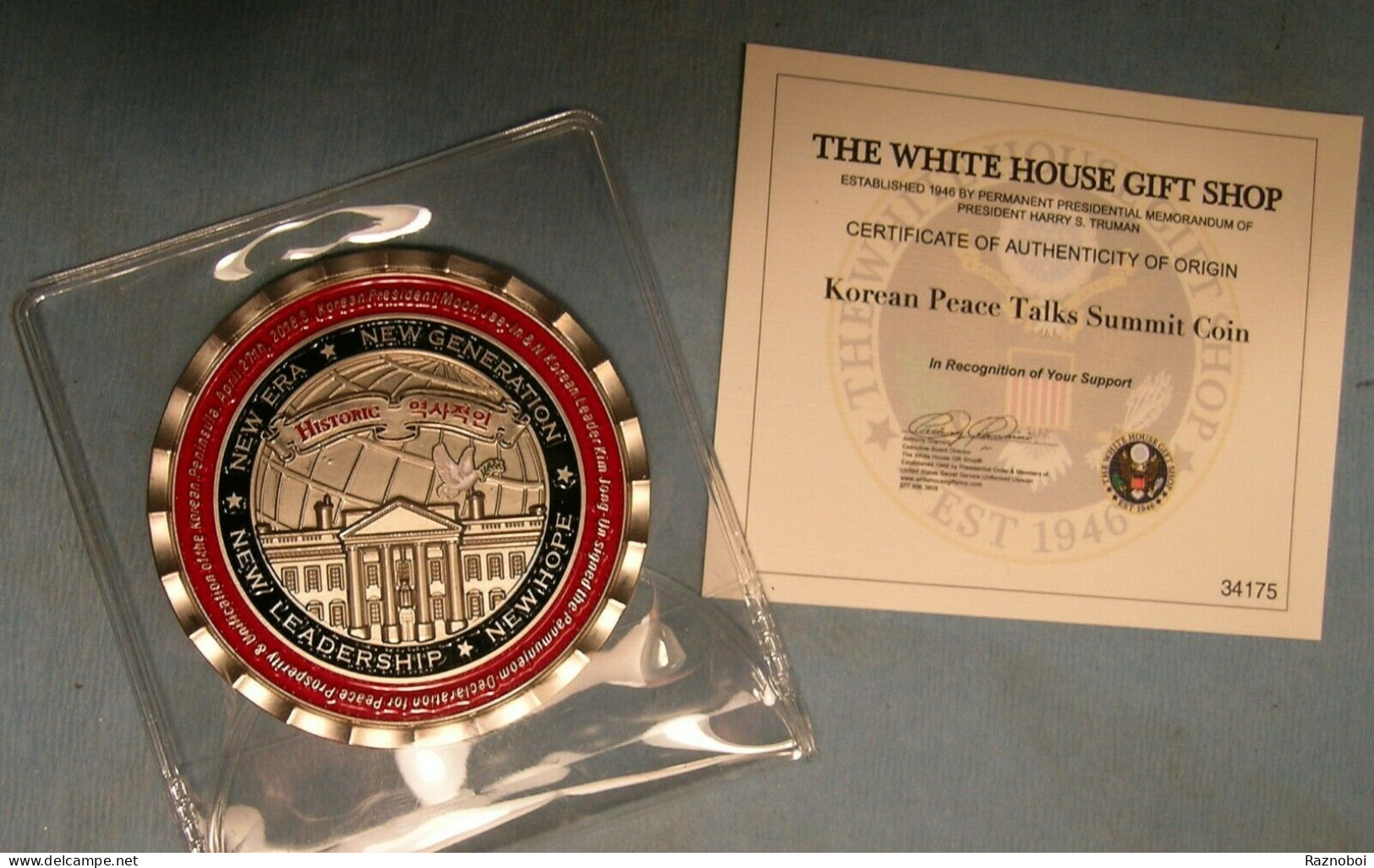 Donald Trump Peace Talks Summit Medal Coin WHITE HOUSE ISSUE. - Autres – Amérique