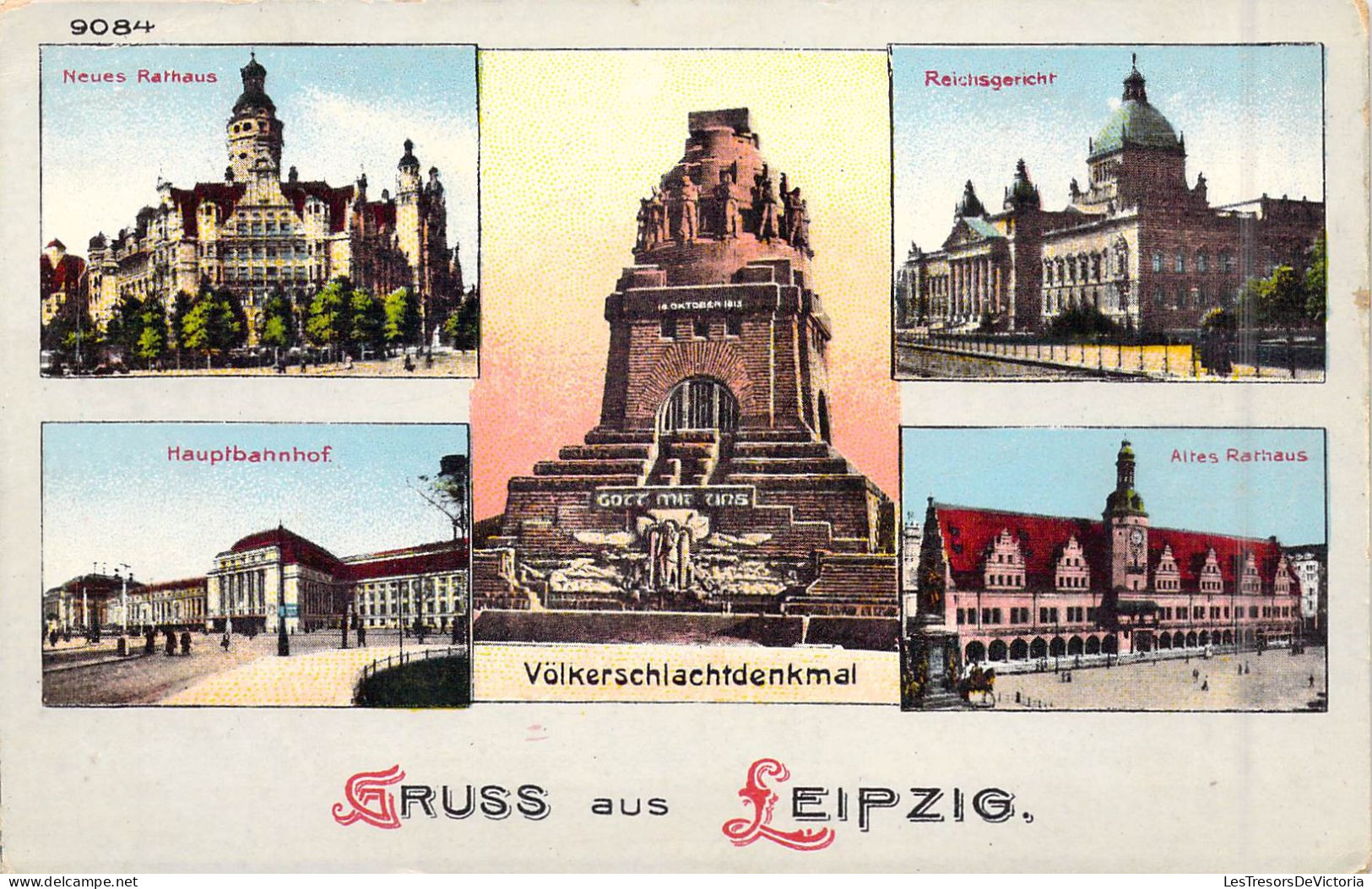 ALLEMAGNE - Aruss Aus Leipzig - Hauptbahnhof - Altes Rathaus - Neues Rathaus - Carte Postale Ancienne - Other & Unclassified