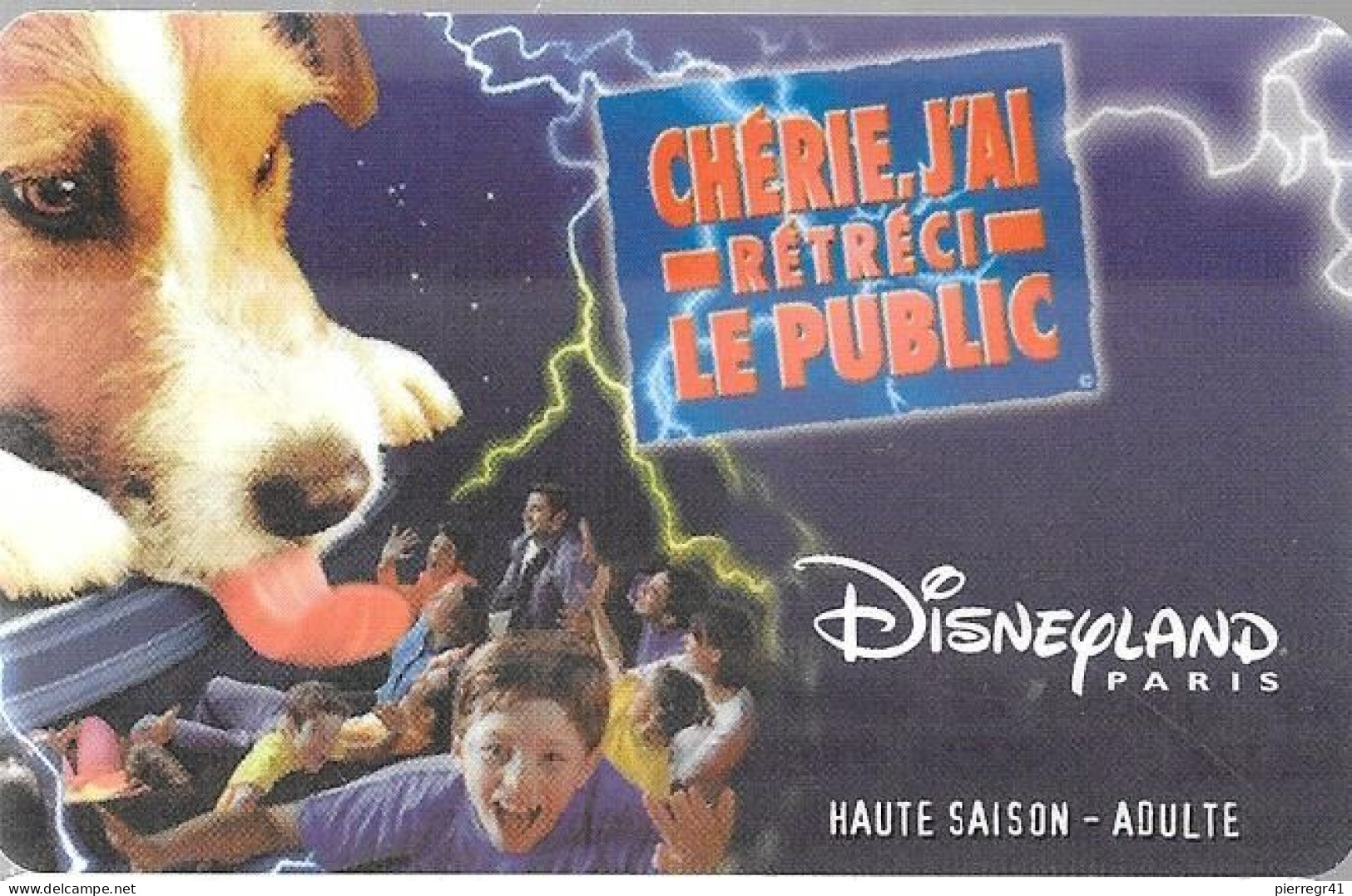 PASS-DISNEYLANDPARIS-CHERIE J AI RETRECI LE PUB-ADULTE-V°VIOLET-Gemplus-99/01/HOA-MKP VAL 31/03/99-PASSEPORT TEMPORAIRE - Passaporti  Disney