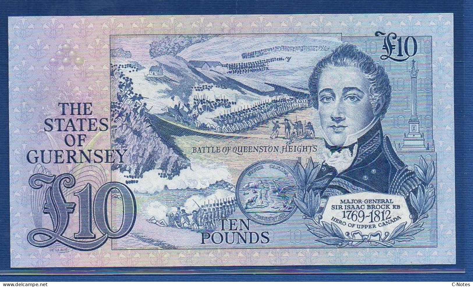 GUERNSEY - P. 50a -  10 Pounds ND (1980 -1989) UNC, S/n A105047 - Guernsey