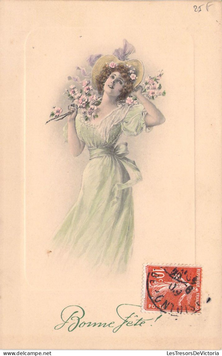 ILLUSTRATEUR SIGNEE VIENNE - Bonne Fête - N°276 Femme Et Fleurs - Carte Postale Animée - Vienne