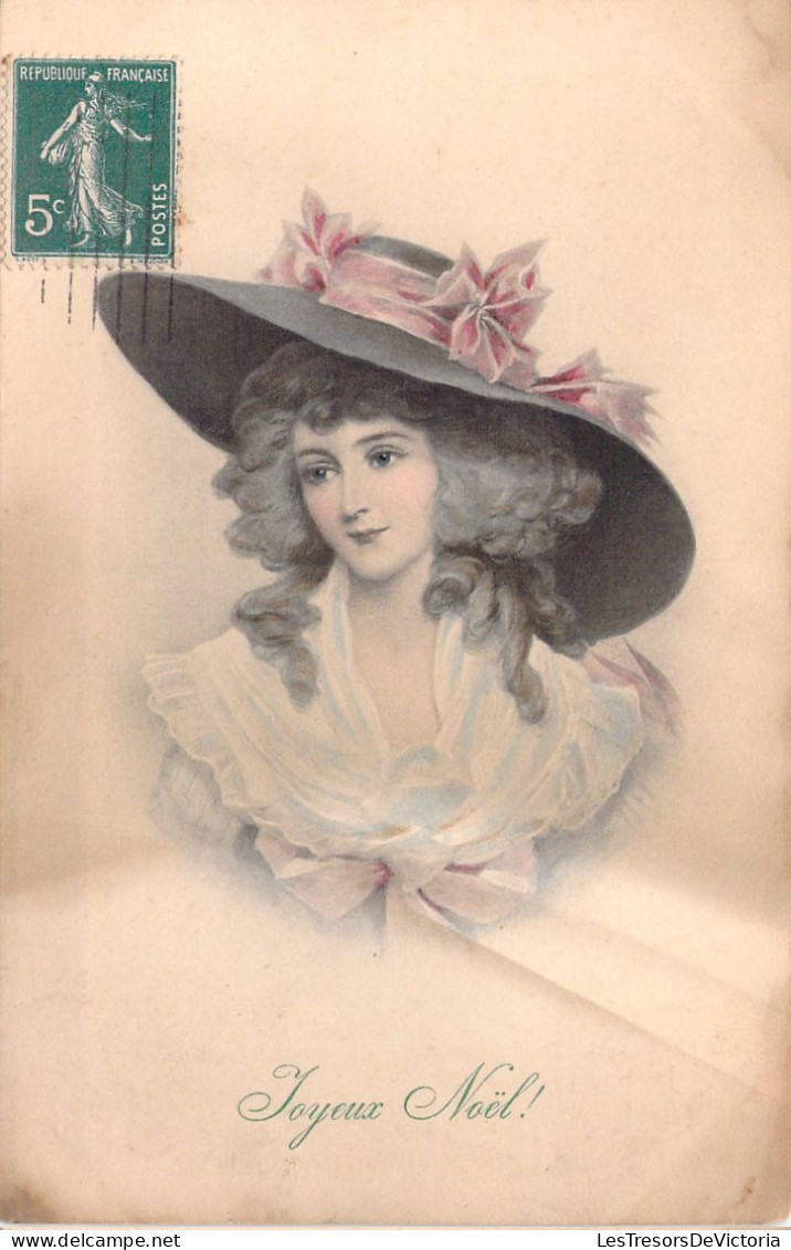 ILLUSTRATEUR SIGNEE VIENNE - Joyeux Noël - N°380 Femme Et Chapeau - Carte Postale Animée - Vienne