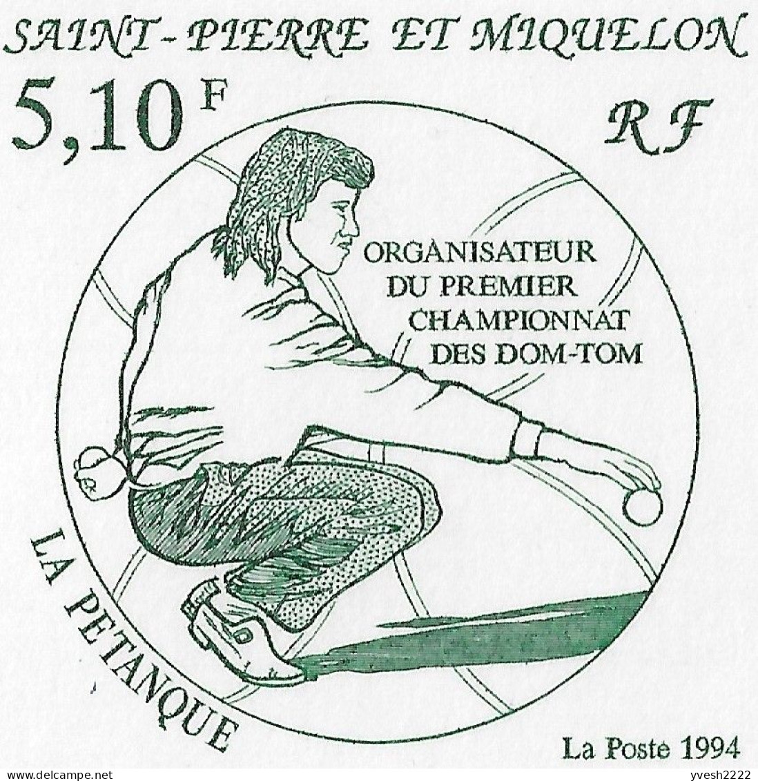 Saint Pierre & Miquelon SPM 1994 Y&T 593. Épreuve D'artiste Double. Championnat De Pétanque Des Dom-Tom - Pétanque