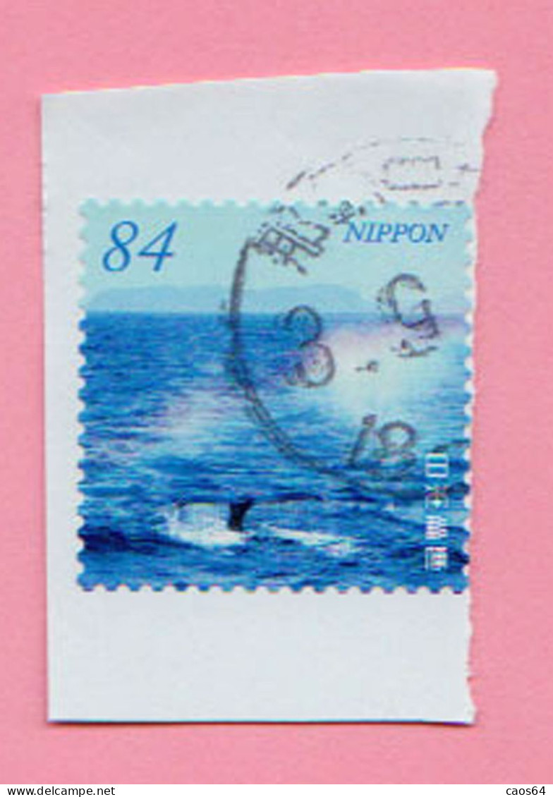 2021 GIAPPONE Balene Humpback Whale Blowhole Spray Rainbow (Okinawa Prefecture) - 84 Y Usato Su Carta - Gebruikt