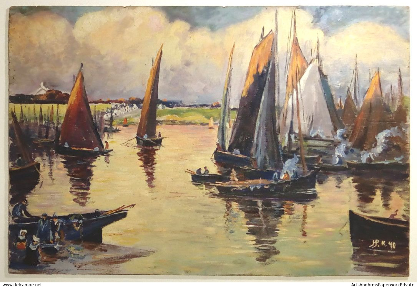 Voiliers Sur L'eau/ Sailing Ships On The Water, 1940 - Huiles