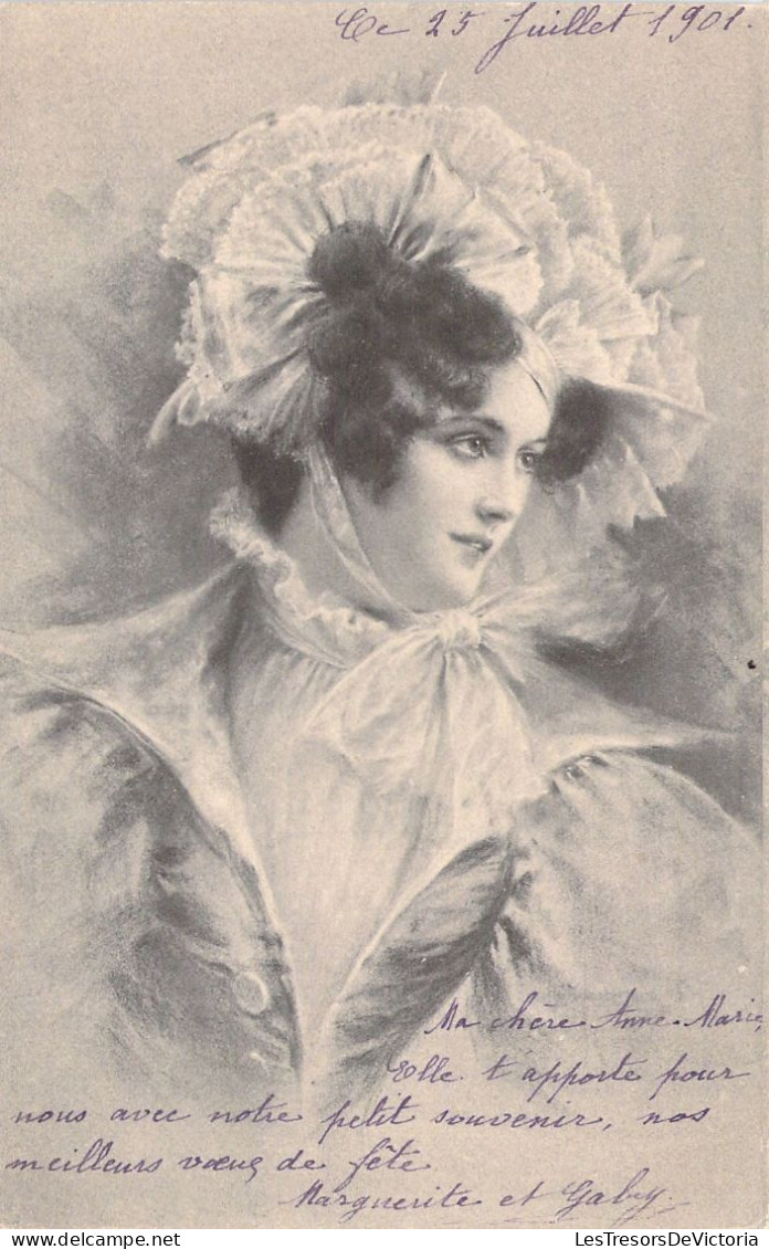 ILLUSTRATEUR SIGNEE VIENNE -  Portrait De Femme Au Chapeau - Carte Postale Animée - Vienne