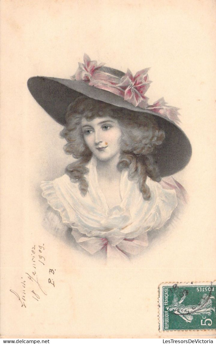 ILLUSTRATEUR SIGNEE VIENNE -  Portrait De Femme Au Chapeau N°380 - Carte Postale Animée - Vienne