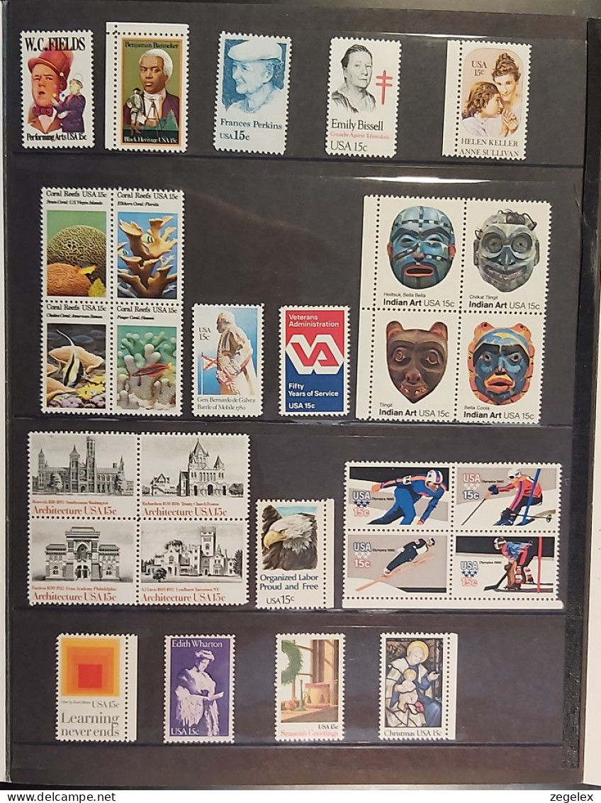 USA Postal Service Mint Set Of 1980 Commemorative And Special Stamps. MNH** - Annate Complete