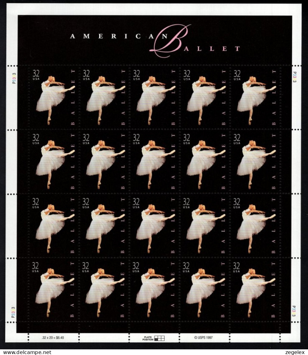 USA 1998 American Ballet - Sheet Postfris MNH** Scott No. 3237 - Fogli Completi