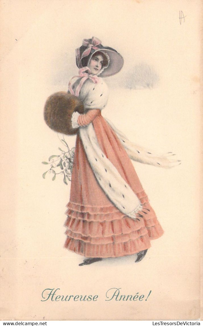 ILLUSTRATEUR SIGNEE VIENNE - Bonne Année - Femme - Bonnet Prairie 597 - Carte Postale Animée - Vienne