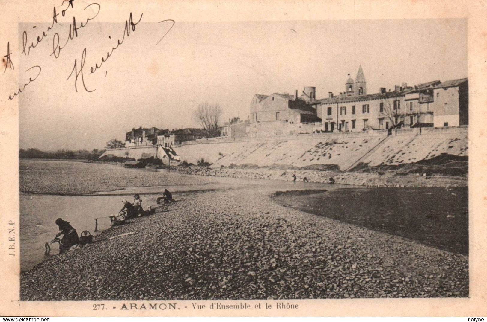 Aramon - Vue D'ensemble Et Le Rhône - Lavoir Laveuses - Aramon