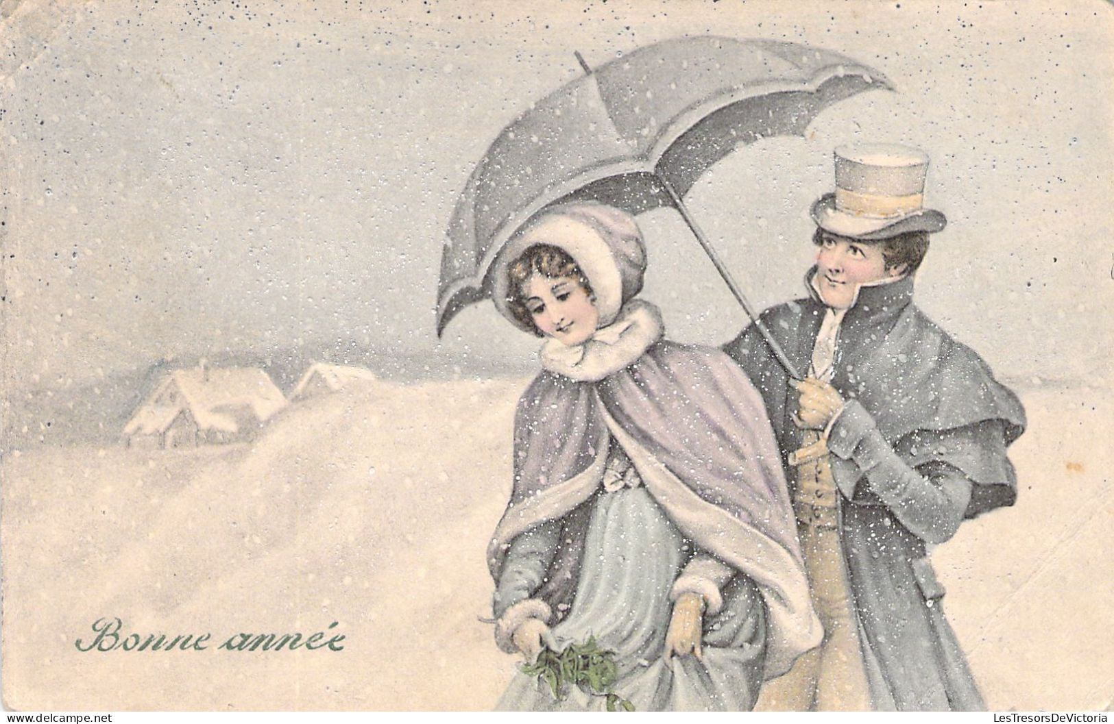 ILLUSTRATEUR SIGNEE VIENNE - Bonne Année - Couple - Sous Le Parapluie - 5017  - Carte Postale Animée - Vienne