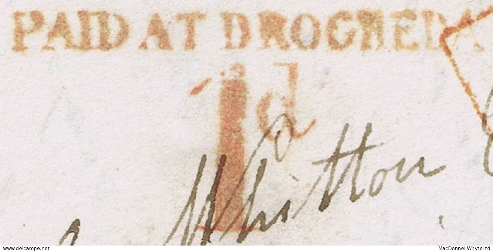 Ireland Louth Uniform Penny Post 1845 Letter To Dublin With PAID AT DROGHEDA/1d Red DROGHEDA AU 7 1845 - Préphilatélie