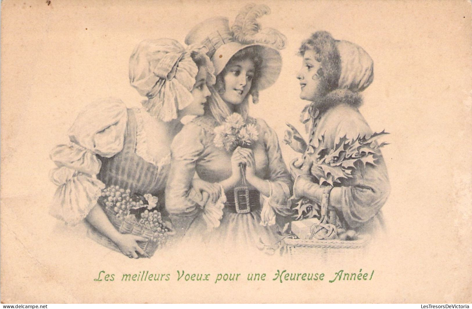 ILLUSTRATEUR SIGNEE VIENNE - Bonne Année - 3 Femmes Discutent - 255 - Carte Postale Animée - Vienne