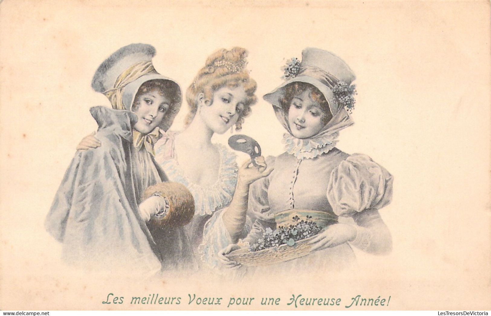 ILLUSTRATEUR SIGNEE VIENNE - Bonne Année - 3 Femmes Discutent - 255 - Carte Postale Animée - Vienne