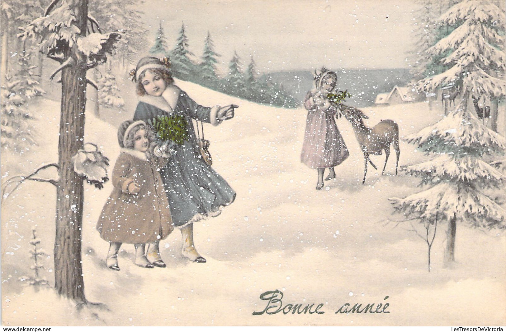 ILLUSTRATEUR SIGNEE VIENNE - Bonne Année - Femme Et Enfant - 5306 - Carte Postale Animée - Vienne