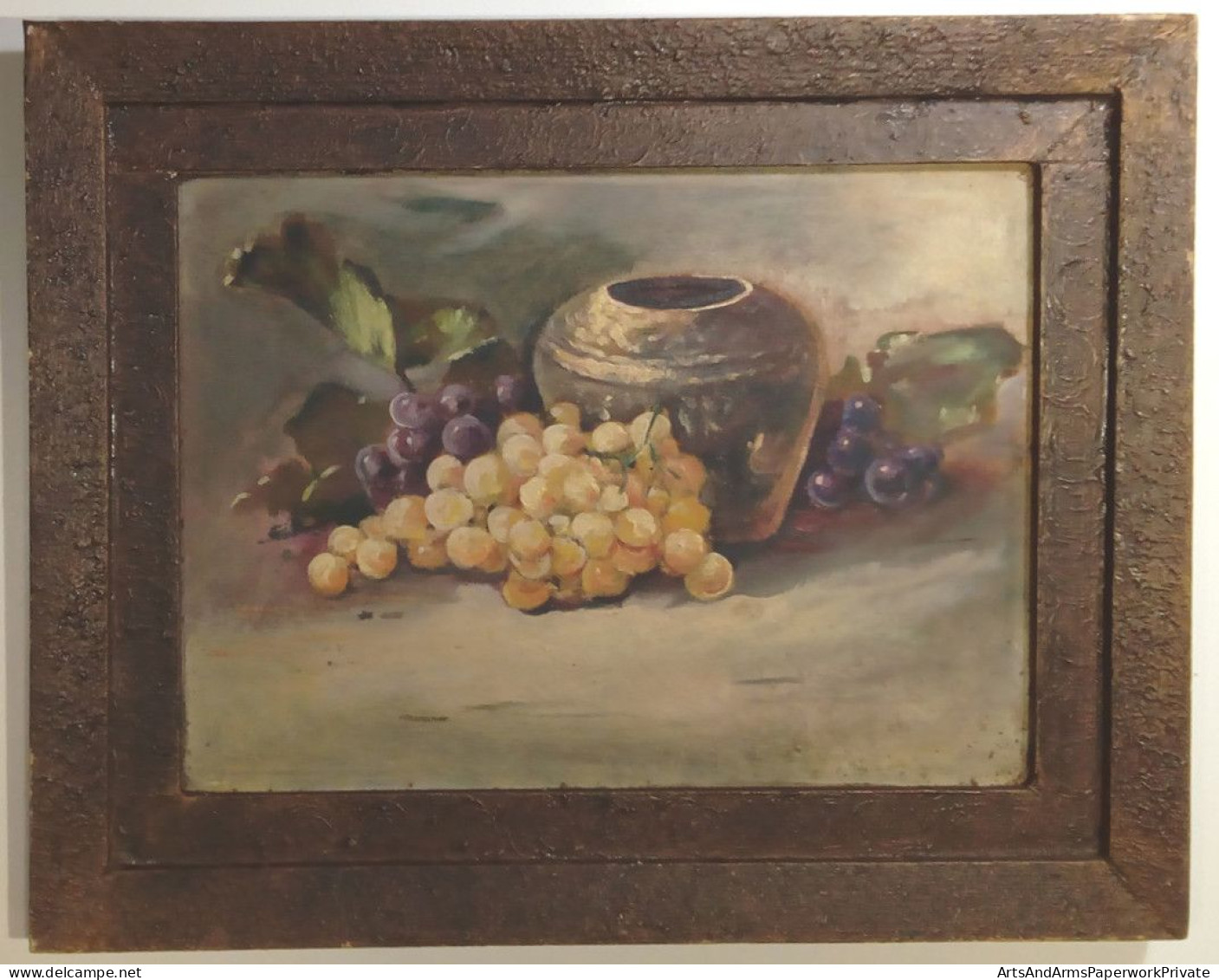 Nature Morte : Pot Avec Baies Et Raisins/ Still Life: Pot With Berries And Grapes - Huiles