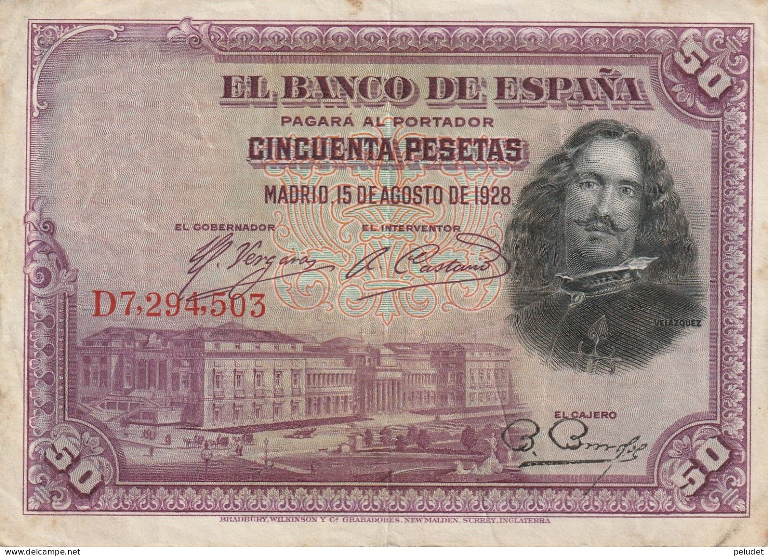 España Spain Espagne 50 PESESTAS 1928 - 50 Peseten