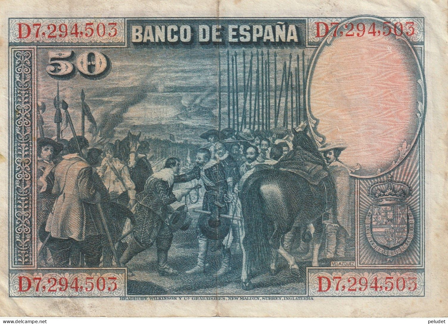 España Spain Espagne 50 PESESTAS 1928 - 50 Pesetas