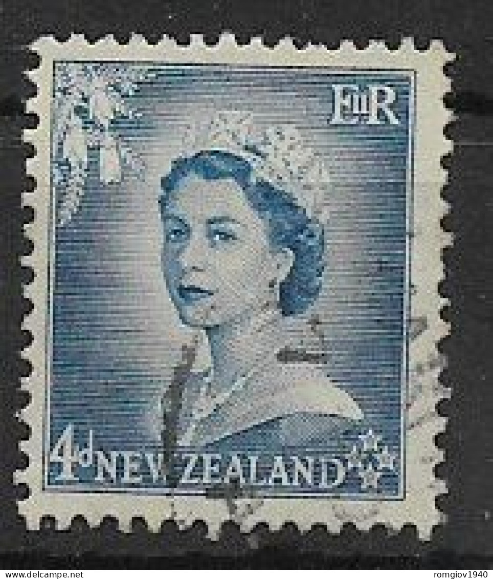 NUOVA ZELANDA  1953-54 SERIE ORDINARIA ELISABETTA II UNIF. 374  USATO VF - Used Stamps