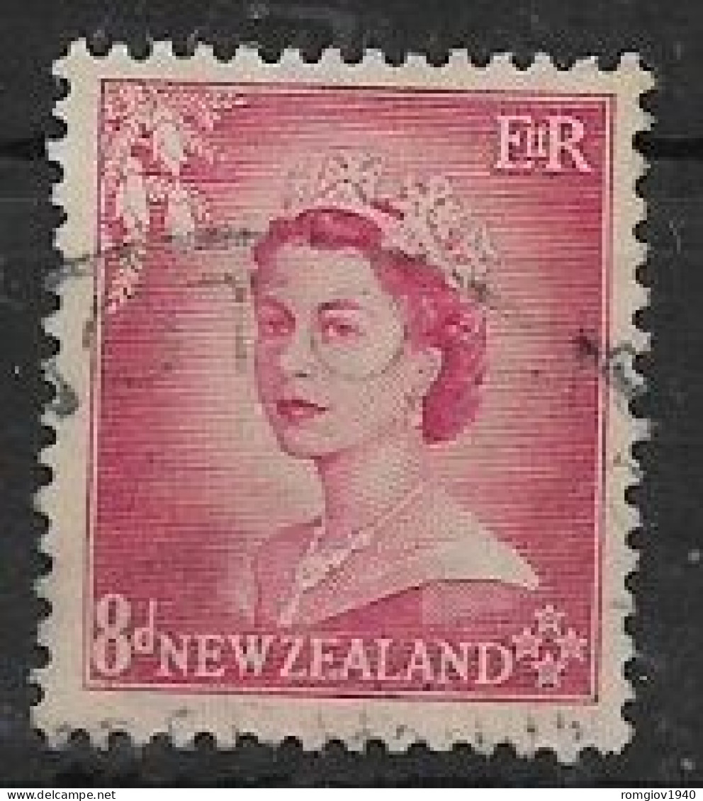 NUOVA ZELANDA  1953-54 SERIE ORDINARIA ELISABETTA II UNIF. 376  USATO VF - Gebruikt