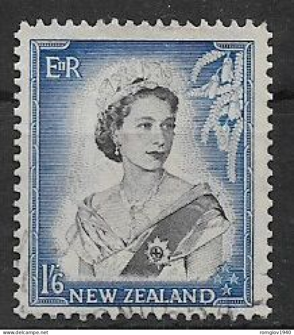 NUOVA ZELANDA  1953-54 SERIE ORDINARIA ELISABETTA II UNIF. 379  USATO VF - Used Stamps