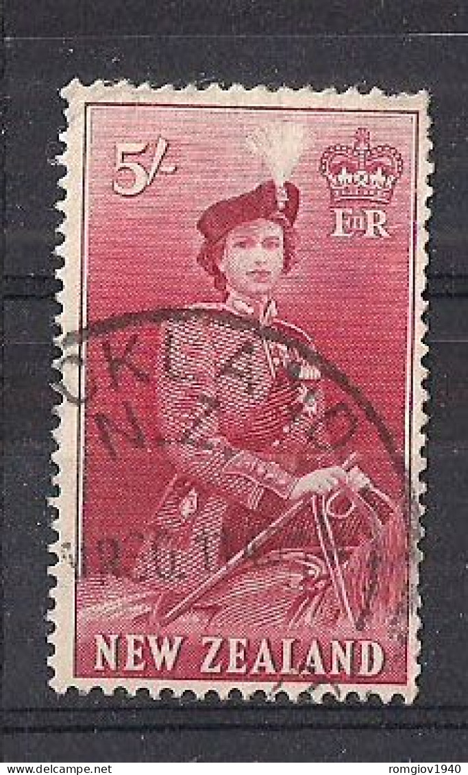 NUOVA ZELANDA  1953-54 SERIE ORDINARIA ELISABETTA II UNIF. 383  USATO VF - Used Stamps