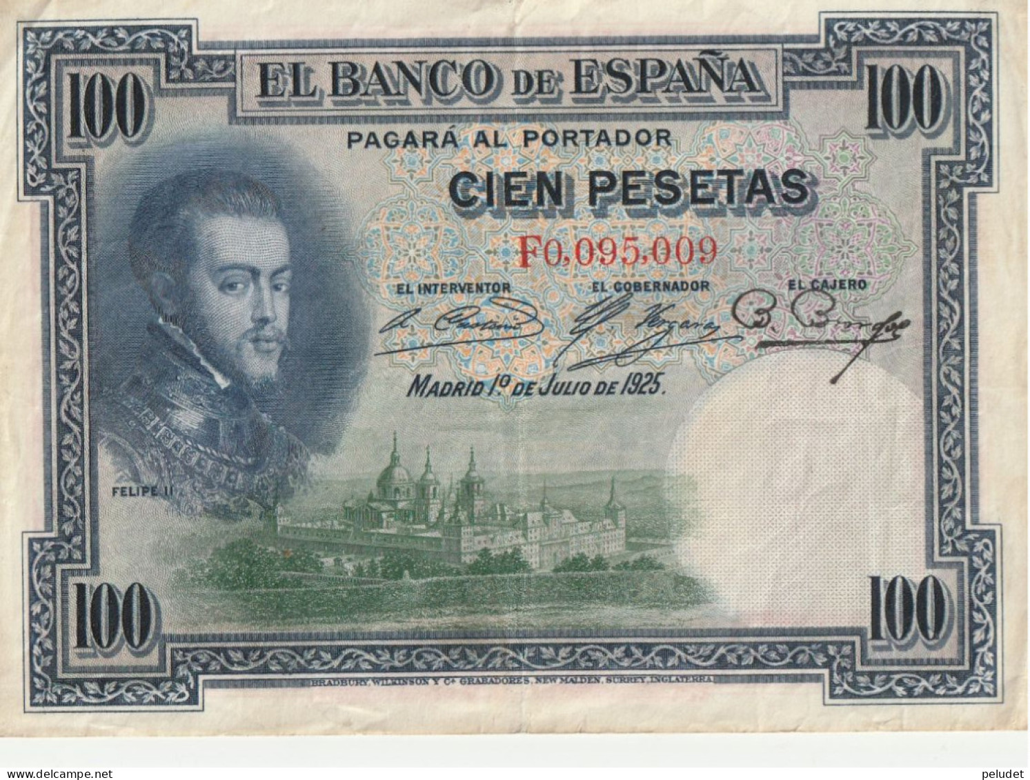 España Spain Espagne 100 PESESTAS 1925 - 50 Peseten