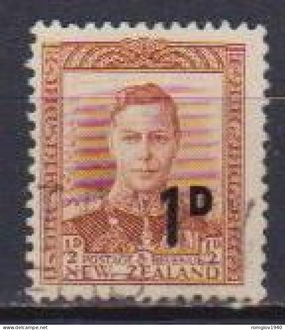 NUOVA ZELANDA  1952-53  EFFIGE DI GIORGIO VI SOPRASTAMPATO CON NUOVO VALORE UNIF. 358 USATO VF - Used Stamps