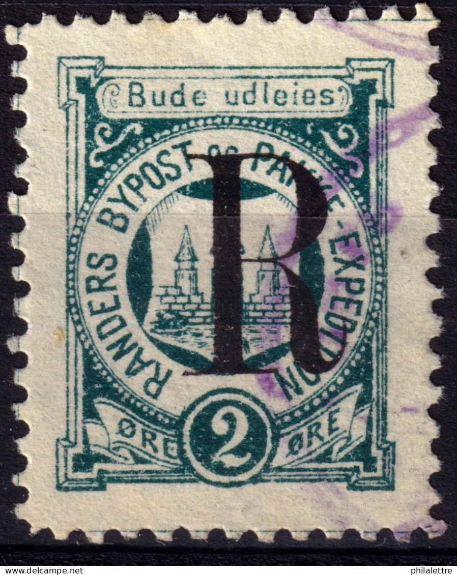 DANEMARK / DENMARK - 1887 - RANDERS Local Post R On 2 øre Myrtle Green P.12- VF Used -b - Local Post Stamps
