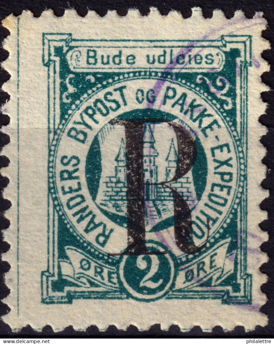 DANEMARK / DENMARK - 1887 - RANDERS Local Post R On 2 øre Myrtle Green P.12- VF Used -c - Emissioni Locali