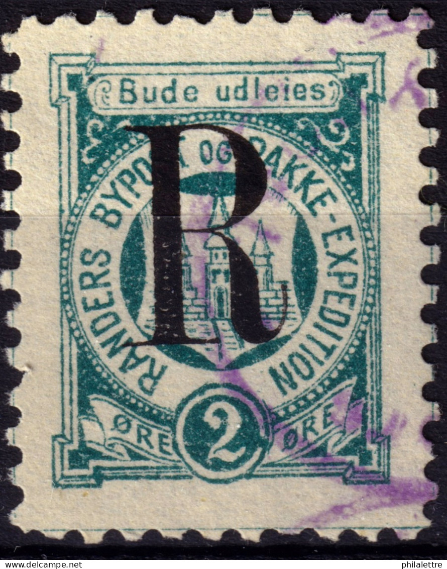 DANEMARK / DENMARK - 1887 - RANDERS Local Post R On 2 øre Myrtle Green P.10 - VF Used -c - Emisiones Locales