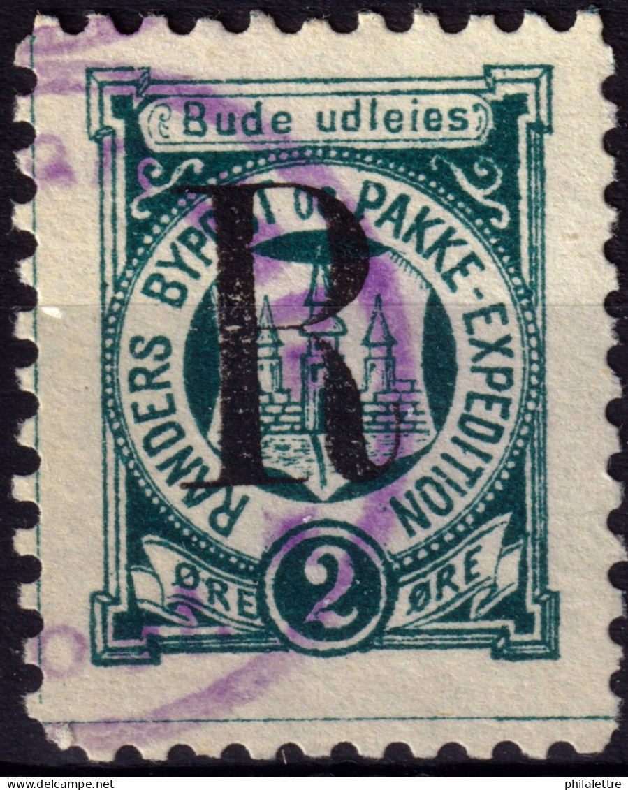 DANEMARK / DENMARK - 1887 - RANDERS Local Post R On 2 øre Myrtle Green P.10 - VF Used -d - Ortsausgaben