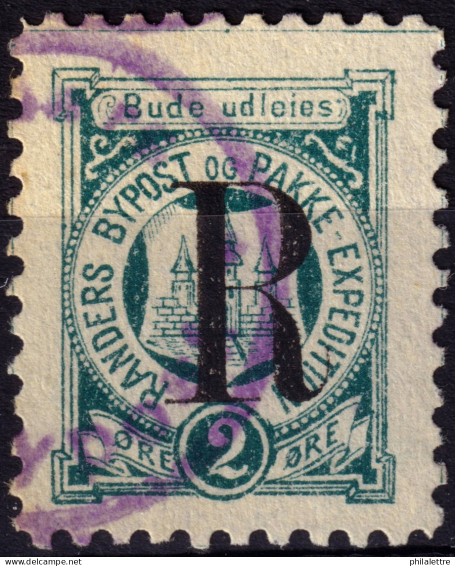 DANEMARK / DENMARK - 1887 - RANDERS Local Post R On 2 øre Myrtle Green P.10 - VF Used -f - Local Post Stamps