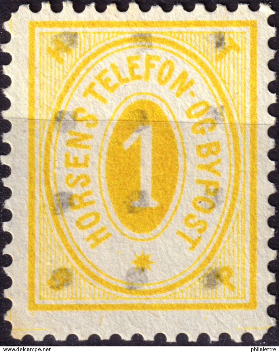 DANEMARK / DENMARK - 1887 - HORSENS Melgaard Local Post 1 øre Yellow - VF Used -a - Local Post Stamps