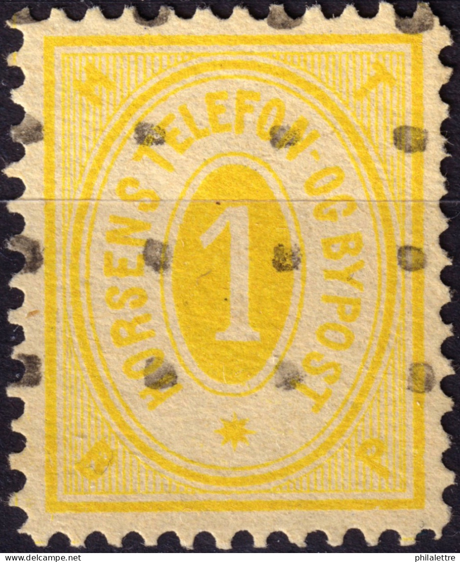 DANEMARK / DENMARK - 1887 - HORSENS Melgaard Local Post 1 øre Yellow - VF Used -b - Ortsausgaben