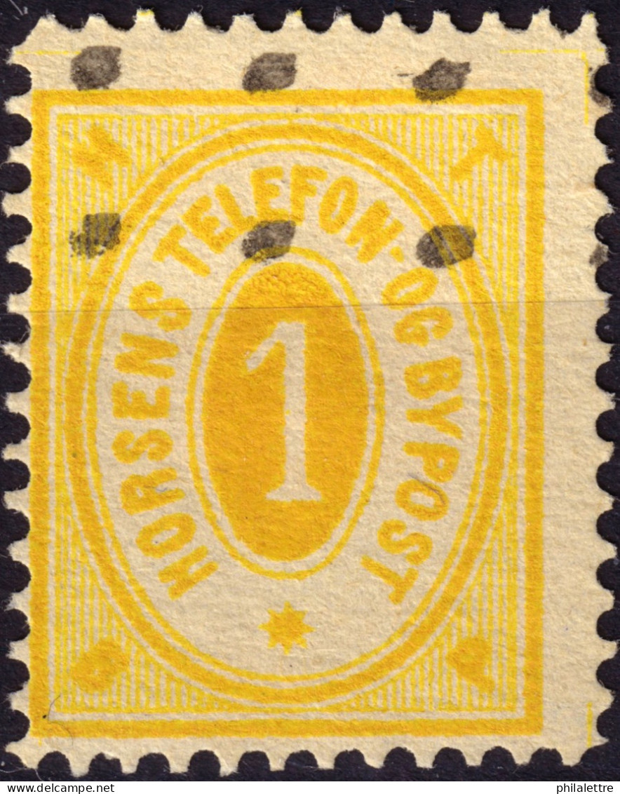 DANEMARK / DENMARK - 1887 - HORSENS Melgaard Local Post 1 øre Yellow - VF Used -d - Ortsausgaben