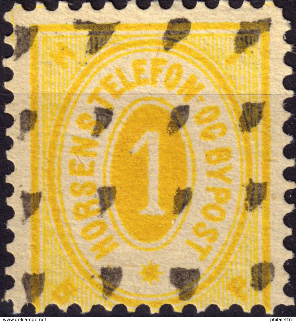 DANEMARK / DENMARK - 1887 - HORSENS Melgaard Local Post 1 øre Yellow - VF Used -e - Lokale Uitgaven